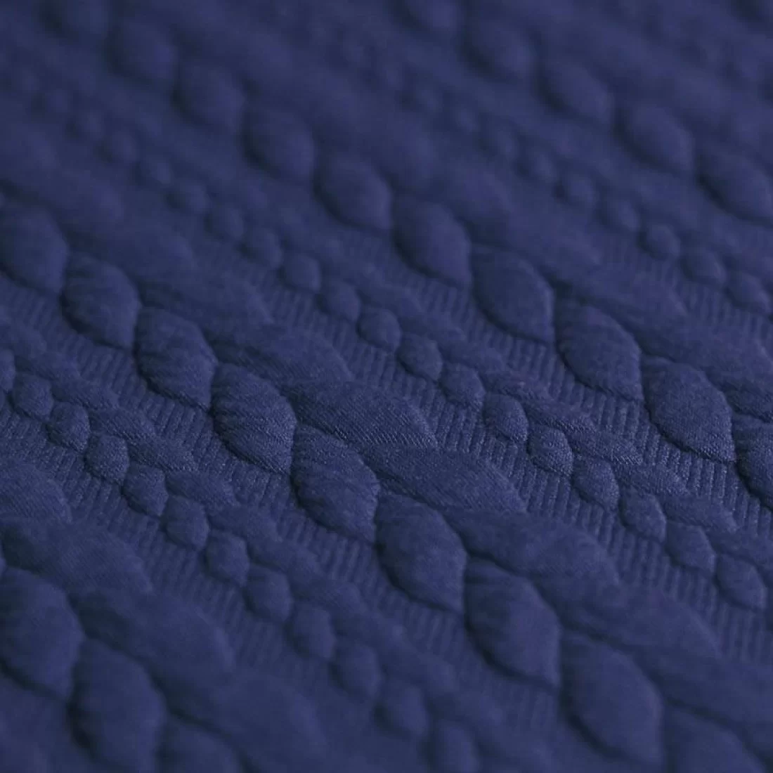 Jacquard Strickstoff Zopfmuster dunkelblau