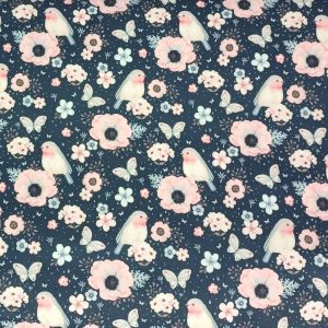 A143_Softshell_Stoff_Stoffe_Stoffpiraten_Vögel_Rotkehlchen_mini_blau