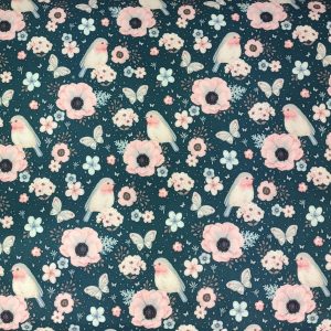 A147_Softshell_Stoff_Stoffe_Stoffpiraten_Vögel_Rotkehlchen_mini_petrol