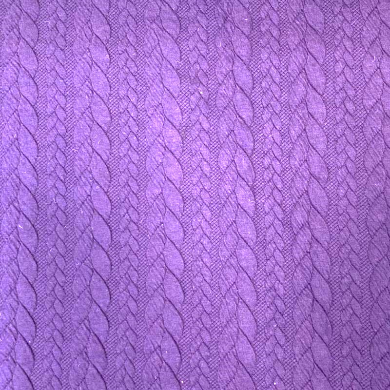 Jacquard Strickstoff Zopfmuster purple meliert