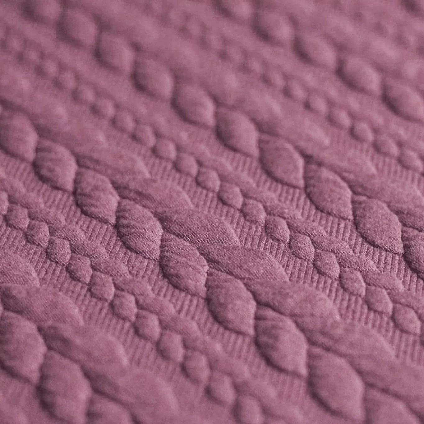 Jacquard Strickstoff Zopfmuster violett meliert